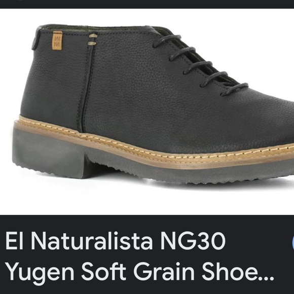 El Naturalista Black Chukka Boots with Leather Upper and Rubber Sole - Picture 1 of 5